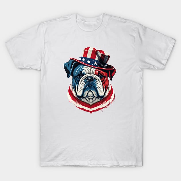 Bulldog 4th of July T-Shirt by JayD World